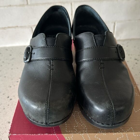 Dansko Tamara Women's Black Leather Slip On Clogs Comfort Casual Shoes Size 38 - Picture 2 of 16